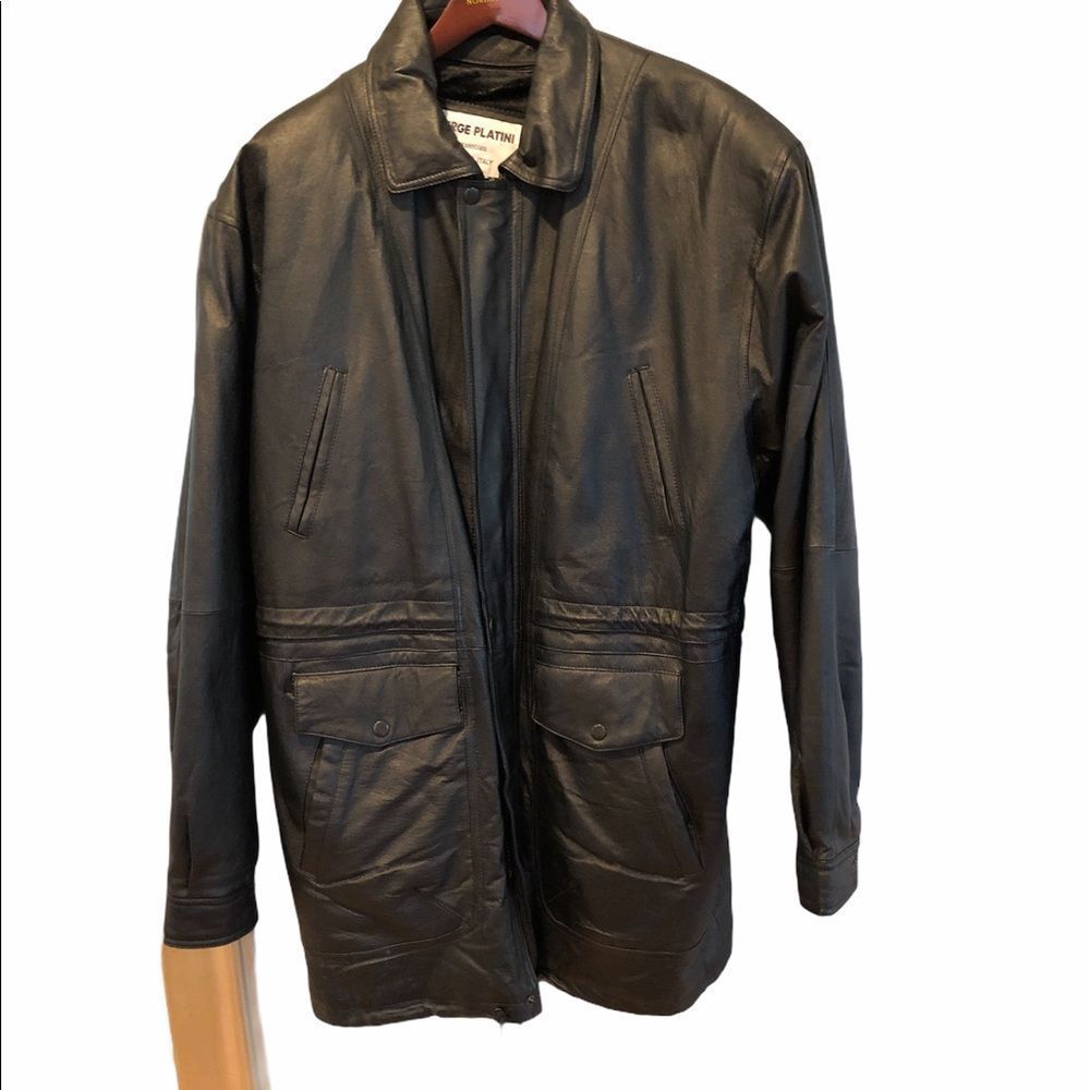 Leather Trench Coat Size Medium Milan ltaly